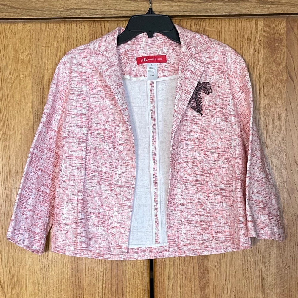 Anne Klein Blazer w/Brooch Great Vintage Vibe Size Small
